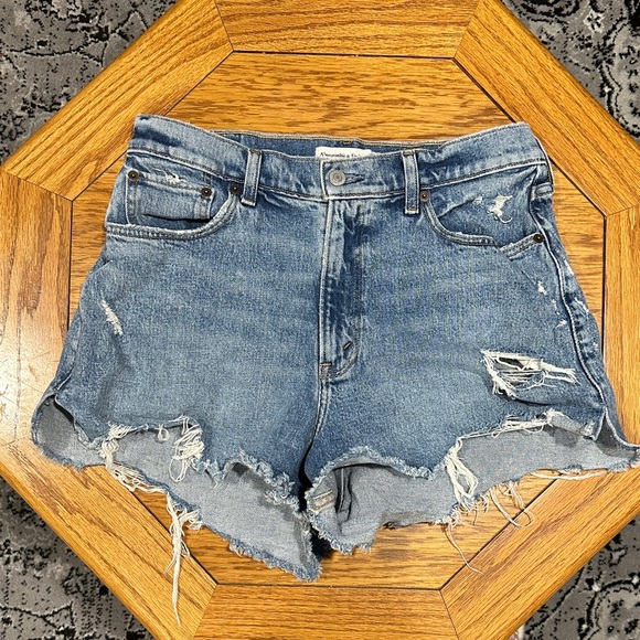 Abercrombie & Fitch Pants - *ABERCROMBIE & FITCH* Blue Distressed Curve Love High Rise The Cutoff Short Sz 8